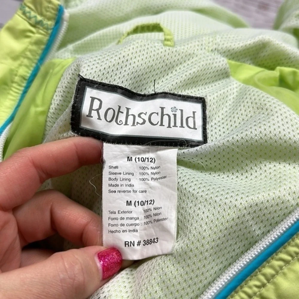 Rothschild green‎ windbreaker zip up jacket size medium 10/12